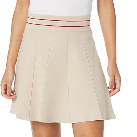 Waistband Striped Carly Sweater Skirt - New With Tags - NEVER WORN - Tan w/Red*